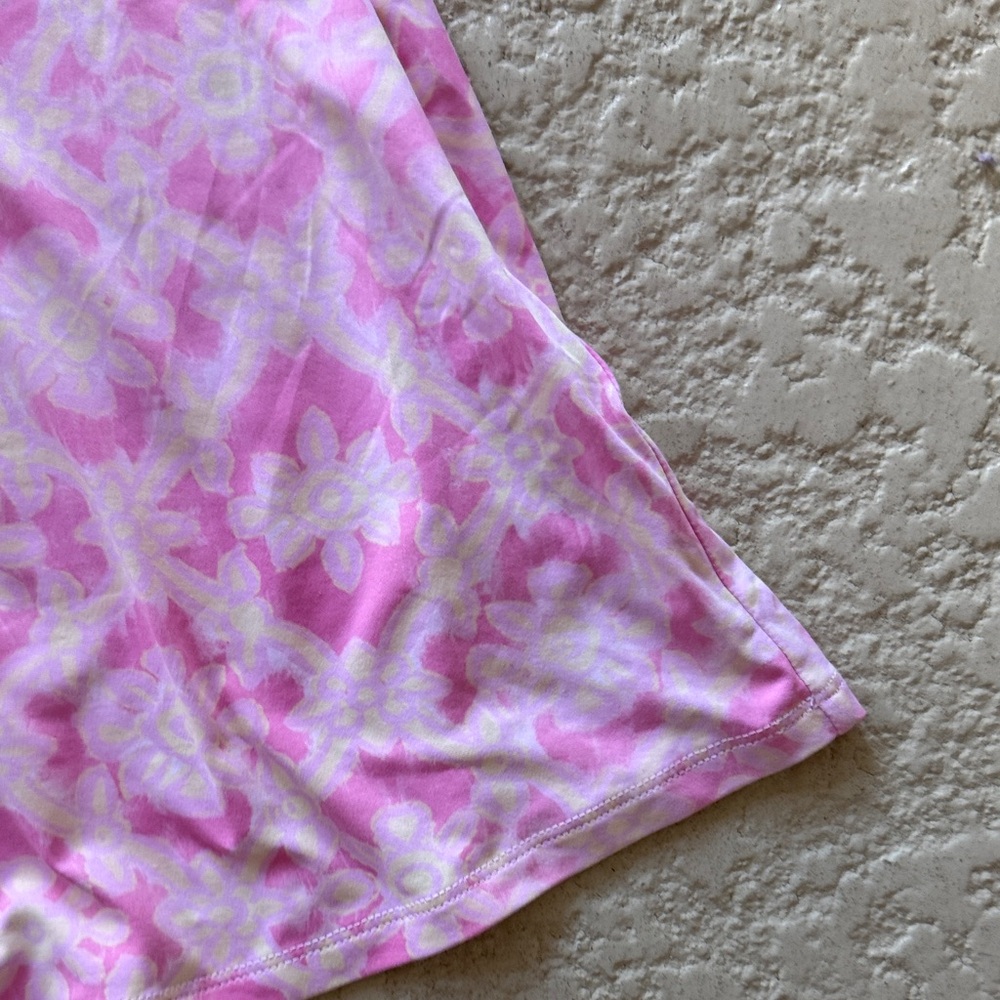 Elegant Pink Floral Sleeveless Pajama Dress - Picture 4 of 6